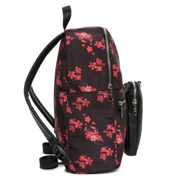 Madden Girl Mini Backpack & Pouch Bag, Lightweight, Black Red‎ Floral, NWT - Picture 5 of 14